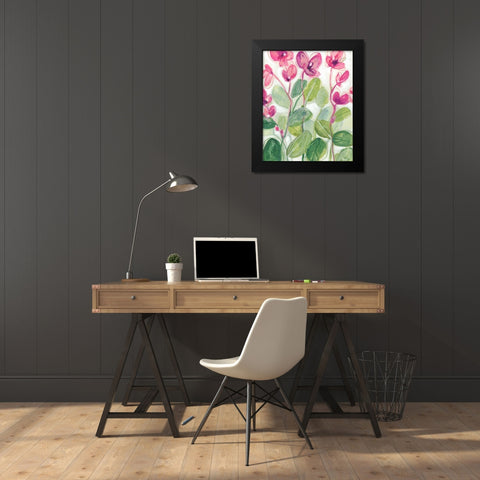 Cyclamen Fantasia I Black Modern Wood Framed Art Print by Vess, June Erica