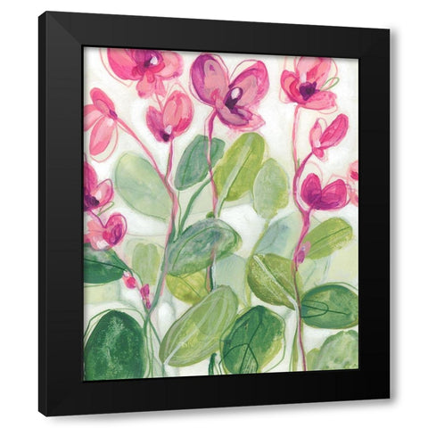 Cyclamen Fantasia I Black Modern Wood Framed Art Print by Vess, June Erica