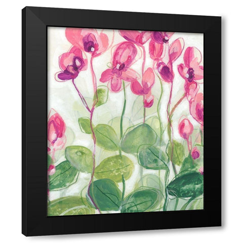 Cyclamen Fantasia II Black Modern Wood Framed Art Print with Double Matting by Vess, June Erica