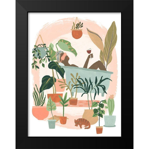 Plant Lady Bath II Black Modern Wood Framed Art Print by Vess, June Erica