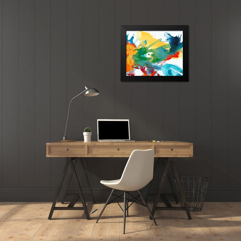 Primary Abstract I Black Modern Wood Framed Art Print by Vess, June Erica