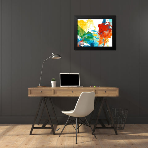 Primary Abstract II Black Modern Wood Framed Art Print by Vess, June Erica