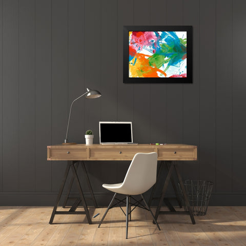 Primary Abstract III Black Modern Wood Framed Art Print by Vess, June Erica