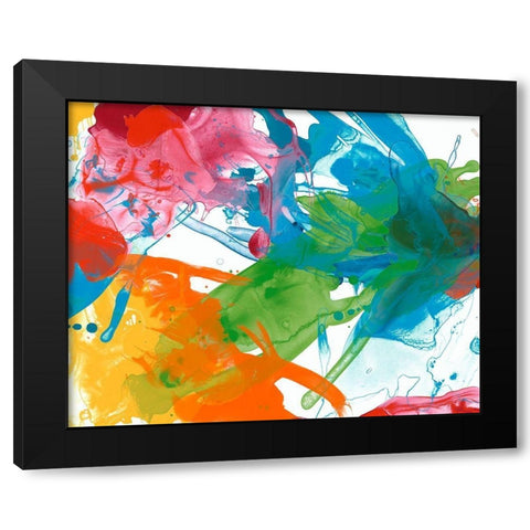 Primary Abstract III Black Modern Wood Framed Art Print with Double Matting by Vess, June Erica