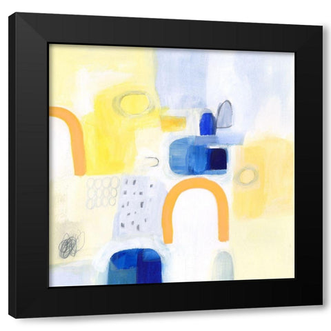 Butterscotch and Blue II Black Modern Wood Framed Art Print with Double Matting by Borges, Victoria