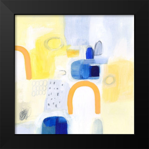 Butterscotch and Blue II Black Modern Wood Framed Art Print by Borges, Victoria
