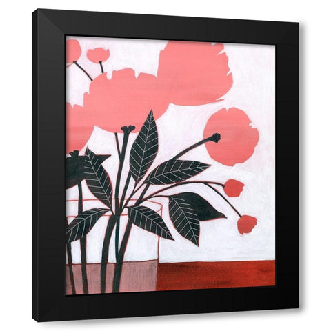 Flower Screen II Black Modern Wood Framed Art Print with Double Matting by Popp, Grace
