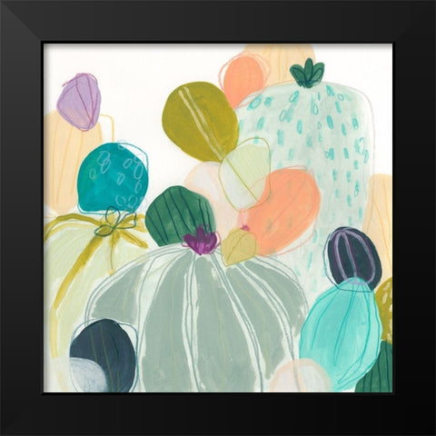 Candy Cactus I Black Modern Wood Framed Art Print by Vess, June Erica
