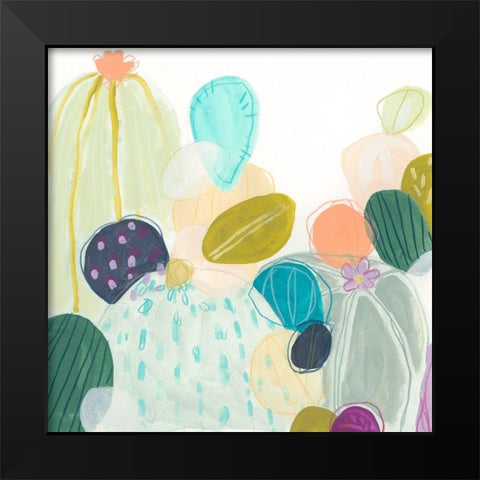 Candy Cactus II Black Modern Wood Framed Art Print by Vess, June Erica