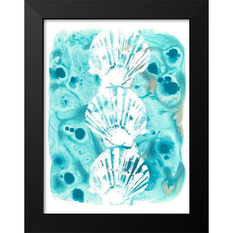 Seaside Shapes I Black Modern Wood Framed Art Print by Vess, June Erica