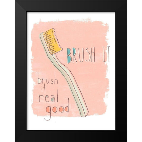 Potty Pun III Black Modern Wood Framed Art Print by Vess, June Erica