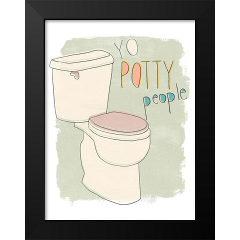 Potty Pun IV Black Modern Wood Framed Art Print by Vess, June Erica