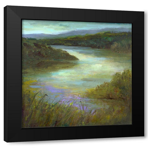 Edge of the Lake Black Modern Wood Framed Art Print with Double Matting by Finch, Sheila
