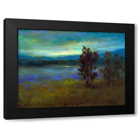 Lifting Fog Black Modern Wood Framed Art Print by Finch, Sheila