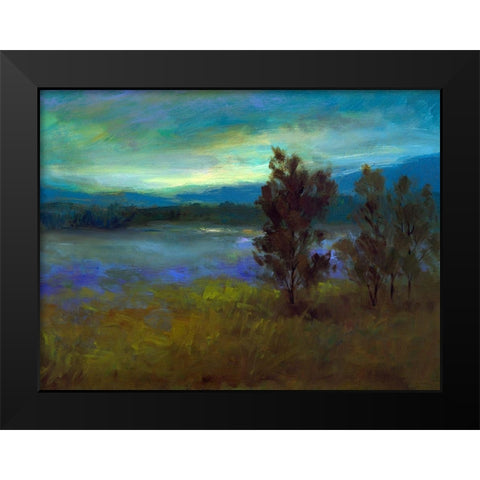 Lifting Fog Black Modern Wood Framed Art Print by Finch, Sheila
