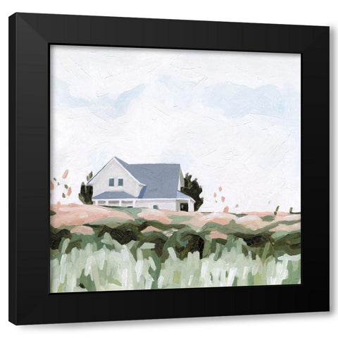 House on a Hill I Black Modern Wood Framed Art Print by Scarvey, Emma