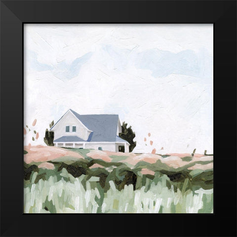 House on a Hill I Black Modern Wood Framed Art Print by Scarvey, Emma