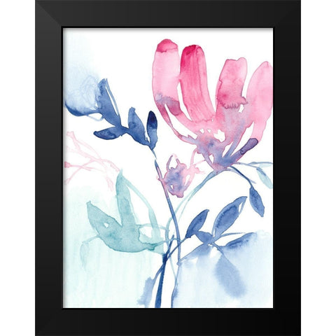 Fuchsia Sway I Black Modern Wood Framed Art Print by Goldberger, Jennifer