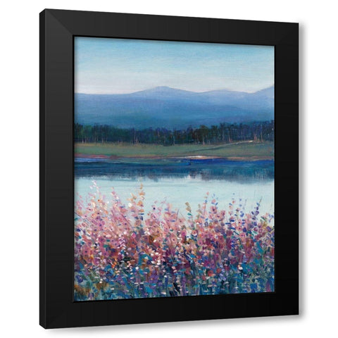 Lakeside Mountain II Black Modern Wood Framed Art Print with Double Matting by OToole, Tim