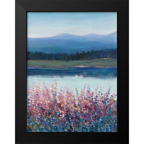 Lakeside Mountain II Black Modern Wood Framed Art Print by OToole, Tim