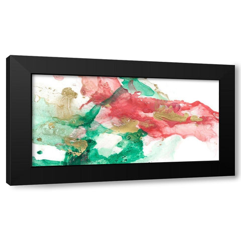 Viridian and Coral Reef II Black Modern Wood Framed Art Print by Goldberger, Jennifer
