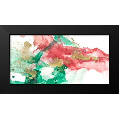 Viridian and Coral Reef II Black Modern Wood Framed Art Print by Goldberger, Jennifer