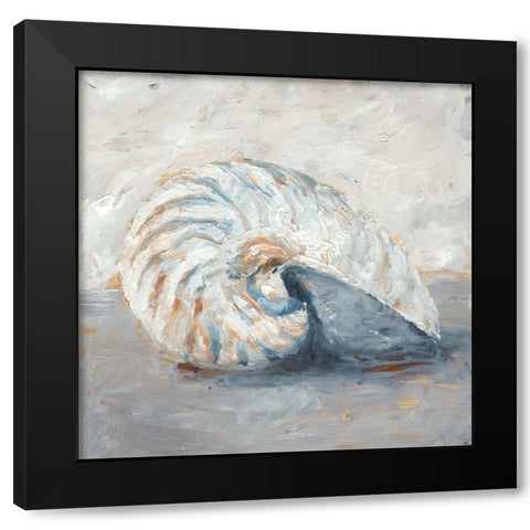 Blue Shell Study I Black Modern Wood Framed Art Print by Harper, Ethan
