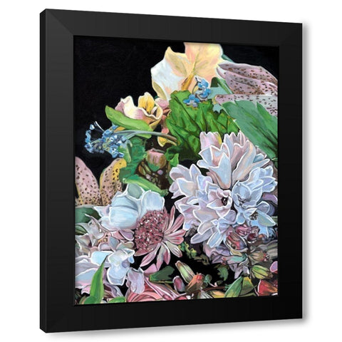 Floral Crop I Black Modern Wood Framed Art Print with Double Matting by Wang, Melissa
