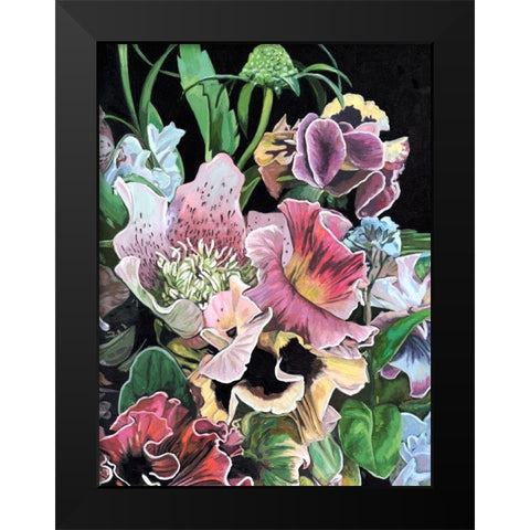 Floral Crop II Black Modern Wood Framed Art Print by Wang, Melissa