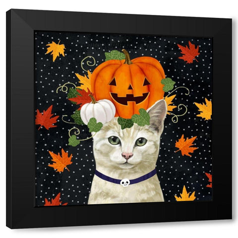 Halloween Cat I Black Modern Wood Framed Art Print with Double Matting by Borges, Victoria