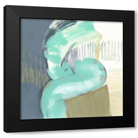 Curvilinear IV Black Modern Wood Framed Art Print with Double Matting by Goldberger, Jennifer