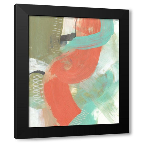 Coral Whimsy I Black Modern Wood Framed Art Print with Double Matting by Goldberger, Jennifer