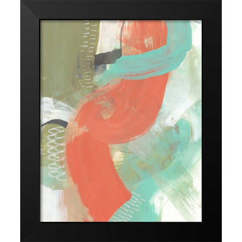 Coral Whimsy I Black Modern Wood Framed Art Print by Goldberger, Jennifer