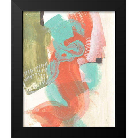Coral Whimsy II Black Modern Wood Framed Art Print by Goldberger, Jennifer