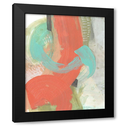 Coral Whimsy IV Black Modern Wood Framed Art Print with Double Matting by Goldberger, Jennifer