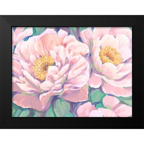 Peonies in Bloom II Black Modern Wood Framed Art Print by OToole, Tim