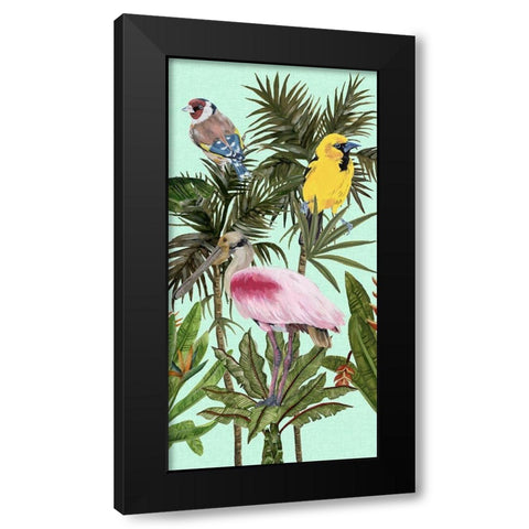 Birds Paradise II Black Modern Wood Framed Art Print with Double Matting by Wang, Melissa