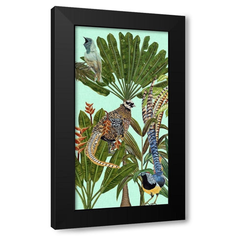 Birds Paradise III Black Modern Wood Framed Art Print with Double Matting by Wang, Melissa