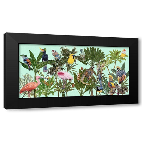 Birds Paradise V Black Modern Wood Framed Art Print with Double Matting by Wang, Melissa