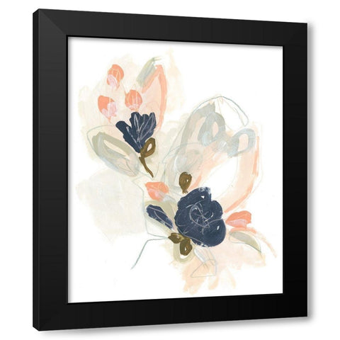 Posy Projection I Black Modern Wood Framed Art Print with Double Matting by Vess, June Erica