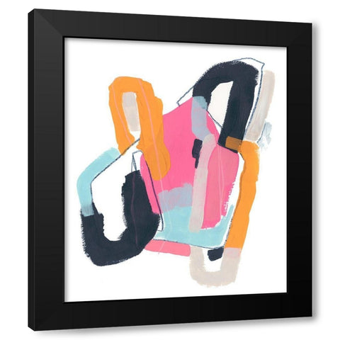Chain Link Abstract I Black Modern Wood Framed Art Print with Double Matting by Vess, June Erica