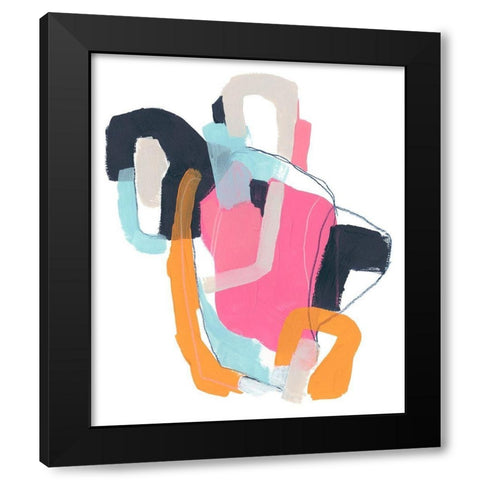 Chain Link Abstract II Black Modern Wood Framed Art Print by Vess, June Erica