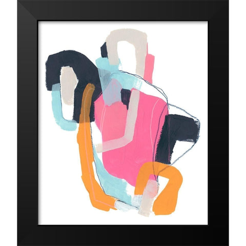 Chain Link Abstract II Black Modern Wood Framed Art Print by Vess, June Erica