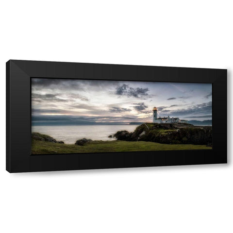 Lighthouse Panorama Black Modern Wood Framed Art Print by Head, Danny