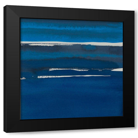 Sapphire Horizon I Black Modern Wood Framed Art Print by Delamater, Rob
