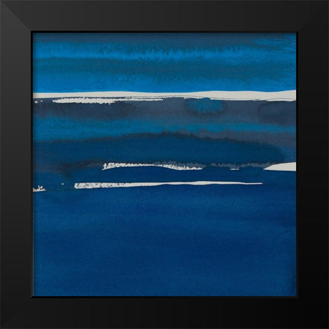 Sapphire Horizon I Black Modern Wood Framed Art Print by Delamater, Rob