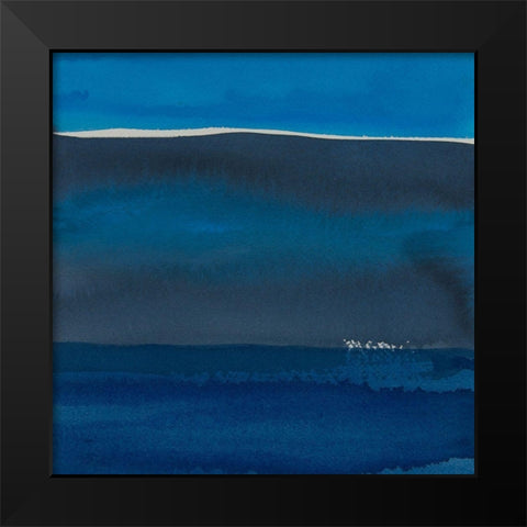 Sapphire Horizon II Black Modern Wood Framed Art Print by Delamater, Rob