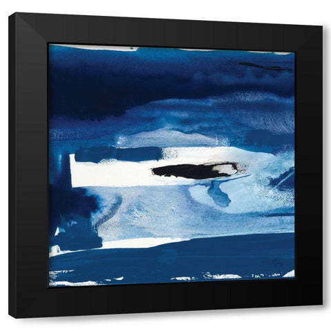 Custom Blue Amore II Black Modern Wood Framed Art Print with Double Matting by Jasper, Sisa