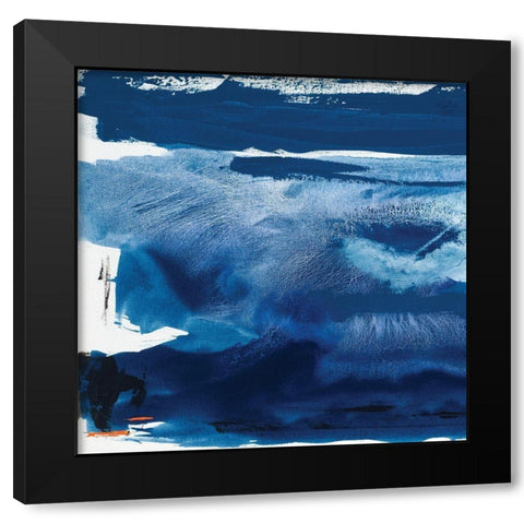 Custom Blue Amore III Black Modern Wood Framed Art Print with Double Matting by Jasper, Sisa