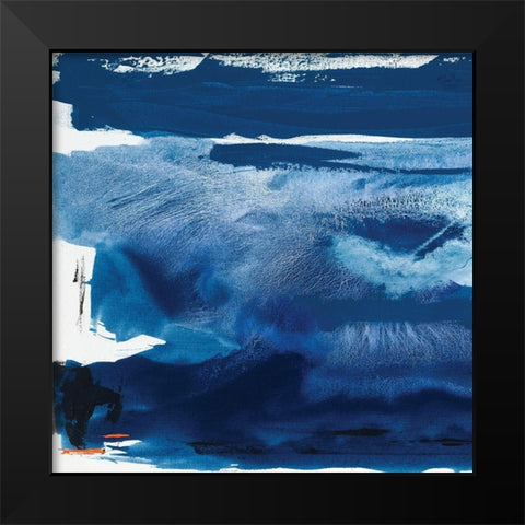 Custom Blue Amore III Black Modern Wood Framed Art Print by Jasper, Sisa